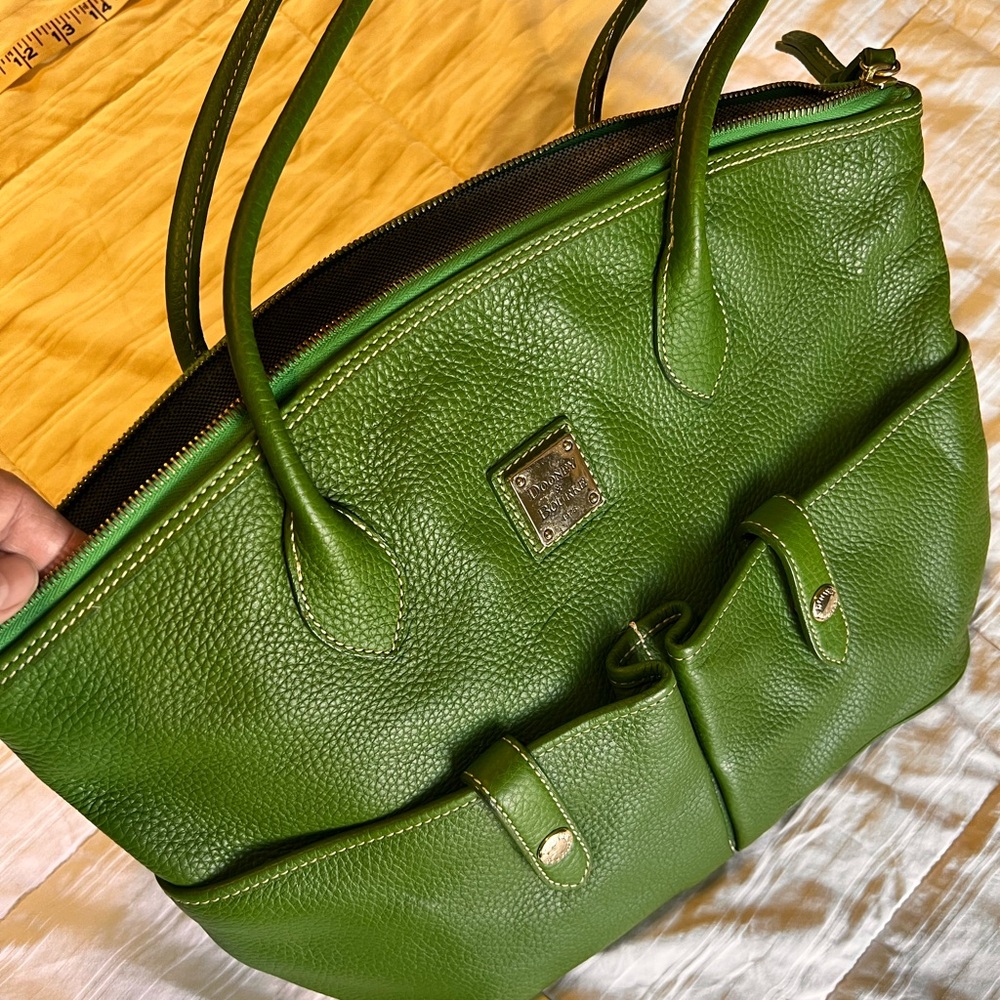 Dooney & Bourke Green Pebbled Leather Tote